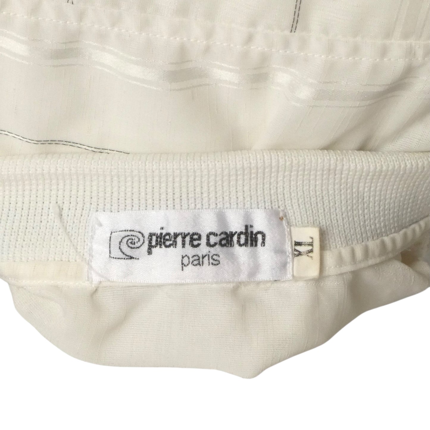 PIERRE CARDIN- 1980s Stripe Monogrammed Resort Shirt, Size XL