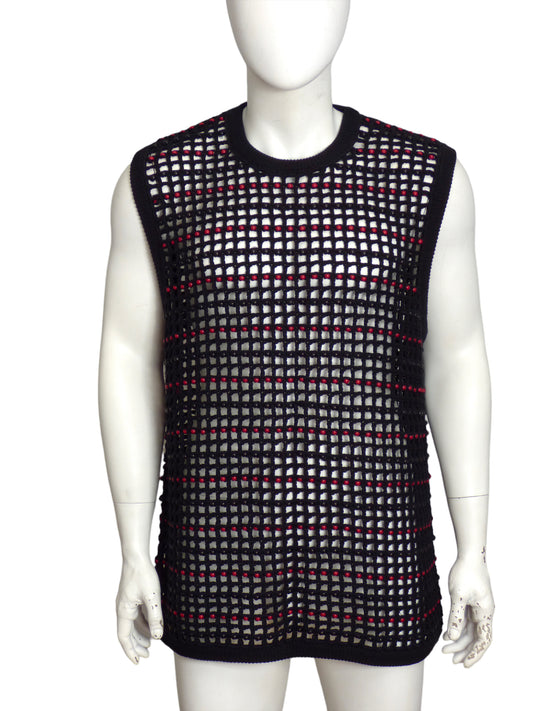 SUPREME- 2023 NWT Beaded Sweater Vest, Size Large