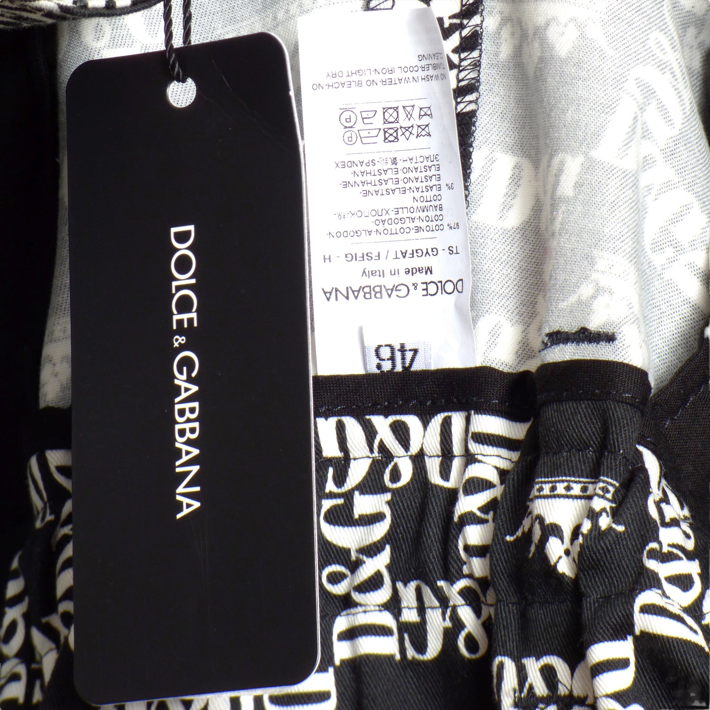 DOLCE & GABBANA- NWT Cotton Print Jogging Pants, Size Small