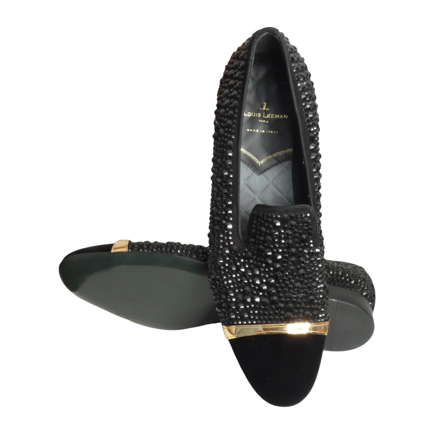 Crystal Cap Toe Slippers, Size 13