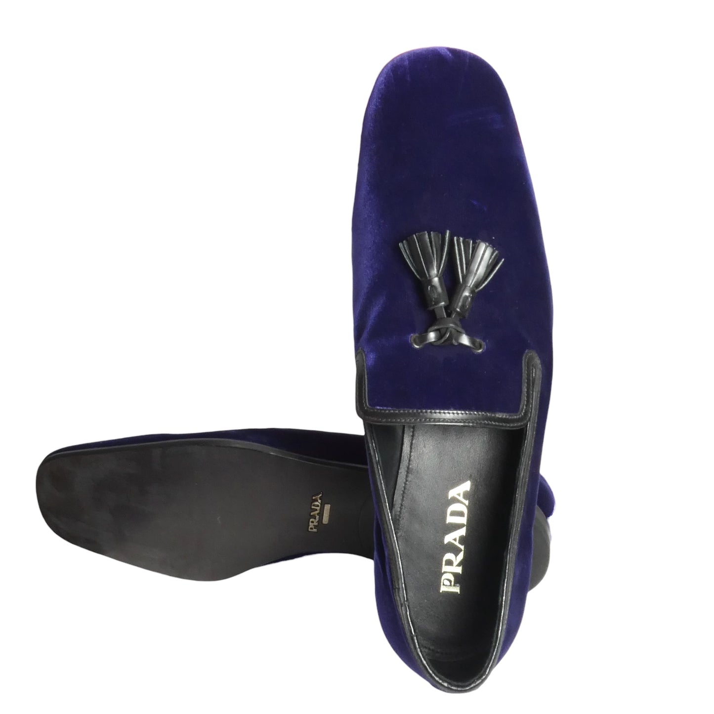 Velvet Tassle Slippers, Size 11