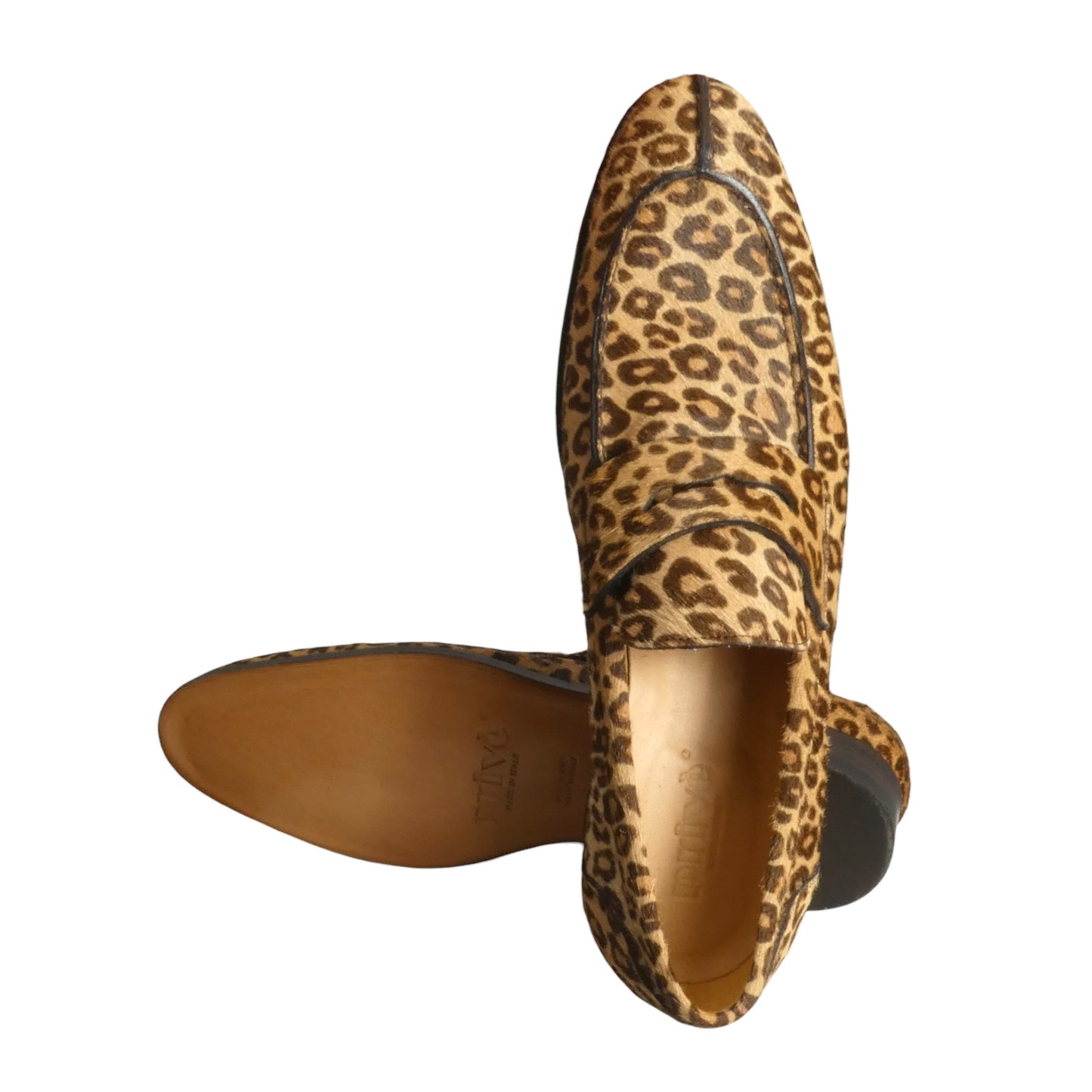 Spotted Calfskin Loafers, Size 12