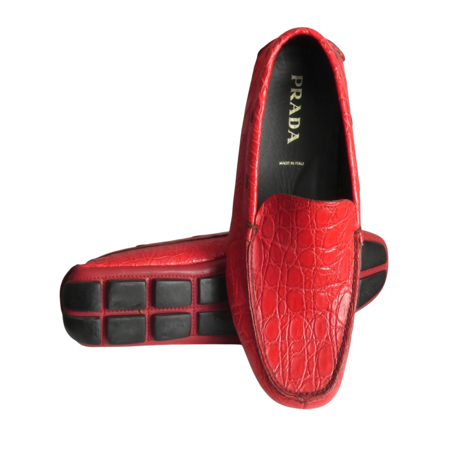 Pressed Leather Driving Moccasins, Size 11