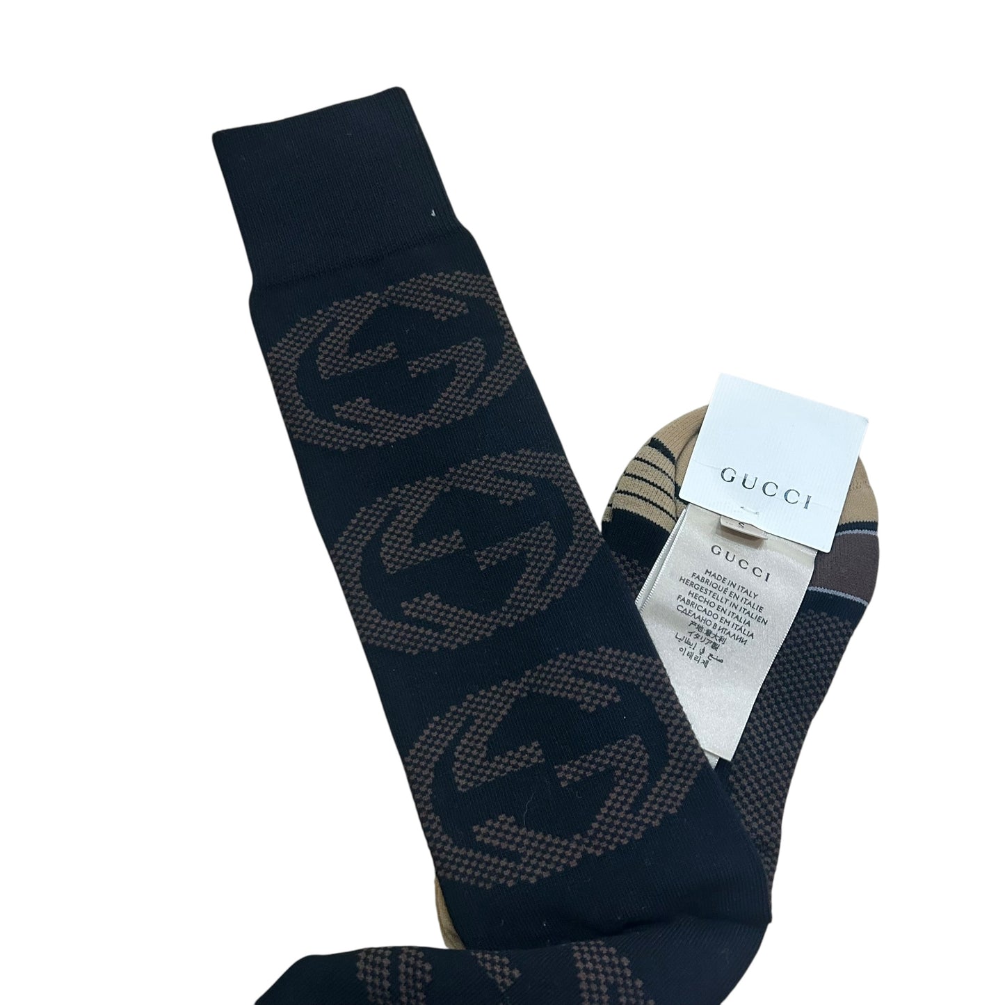 NWT Stripe & Interlocking G Socks, Size Small