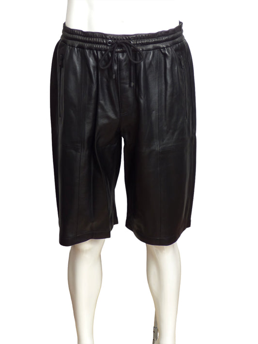 FRAME- NWT 2023 Black Leather Shorts, Size Medium