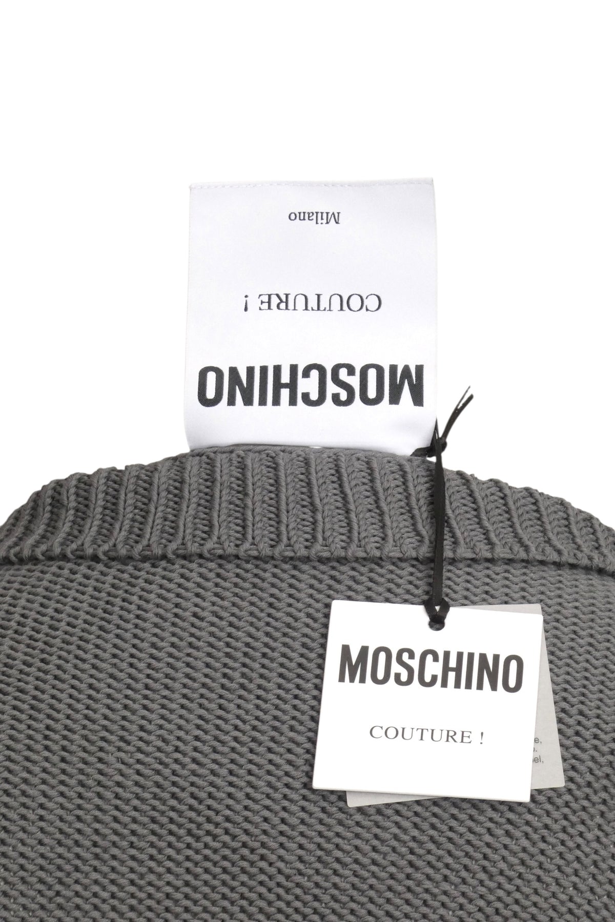 MOSCHINO COUTURE! - 2020 Grey Pumpkin Face Cotton Sweater, Size-Medium