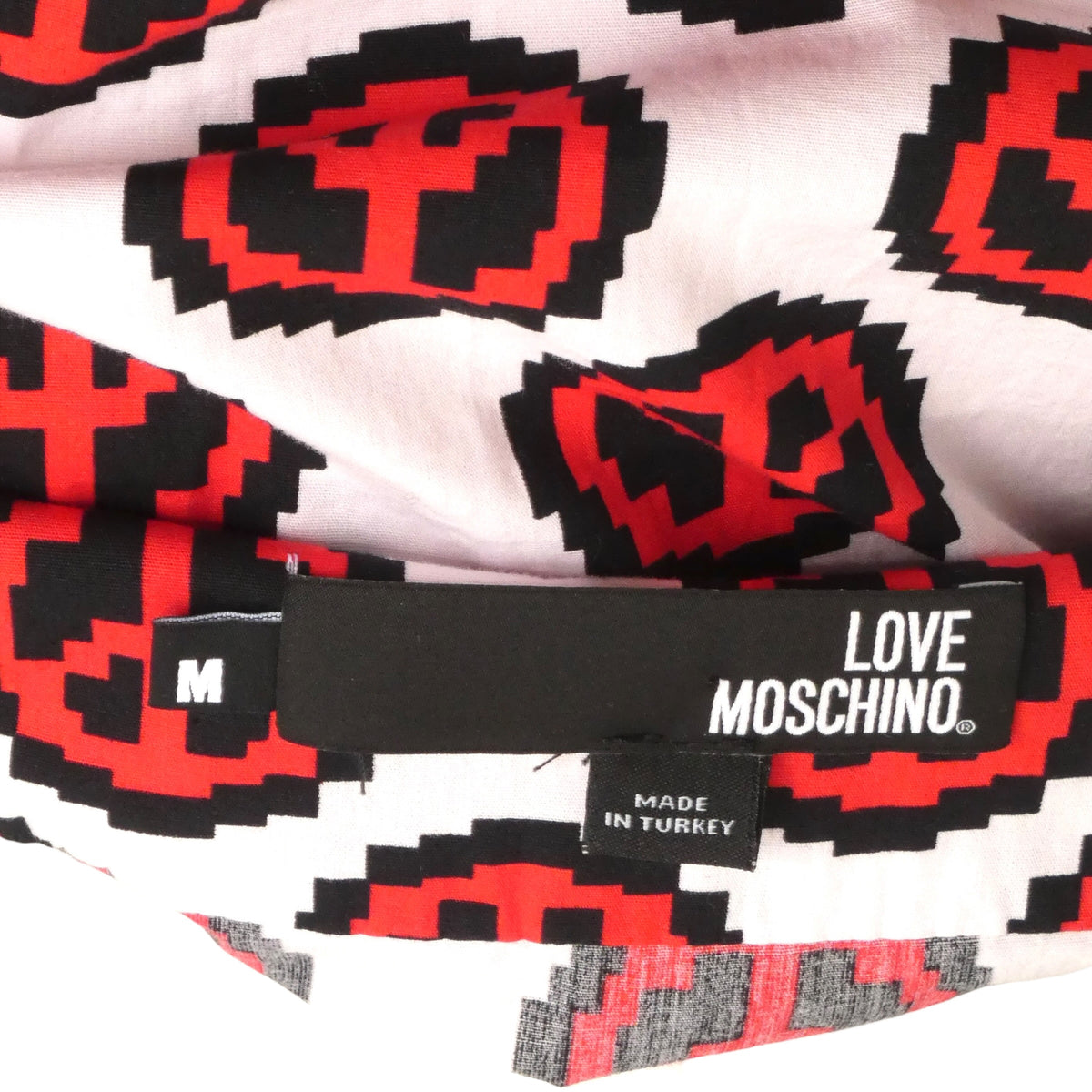 LOVE MOSCHINO - Cotton Peace Sign Print Shirt, Size-Medium