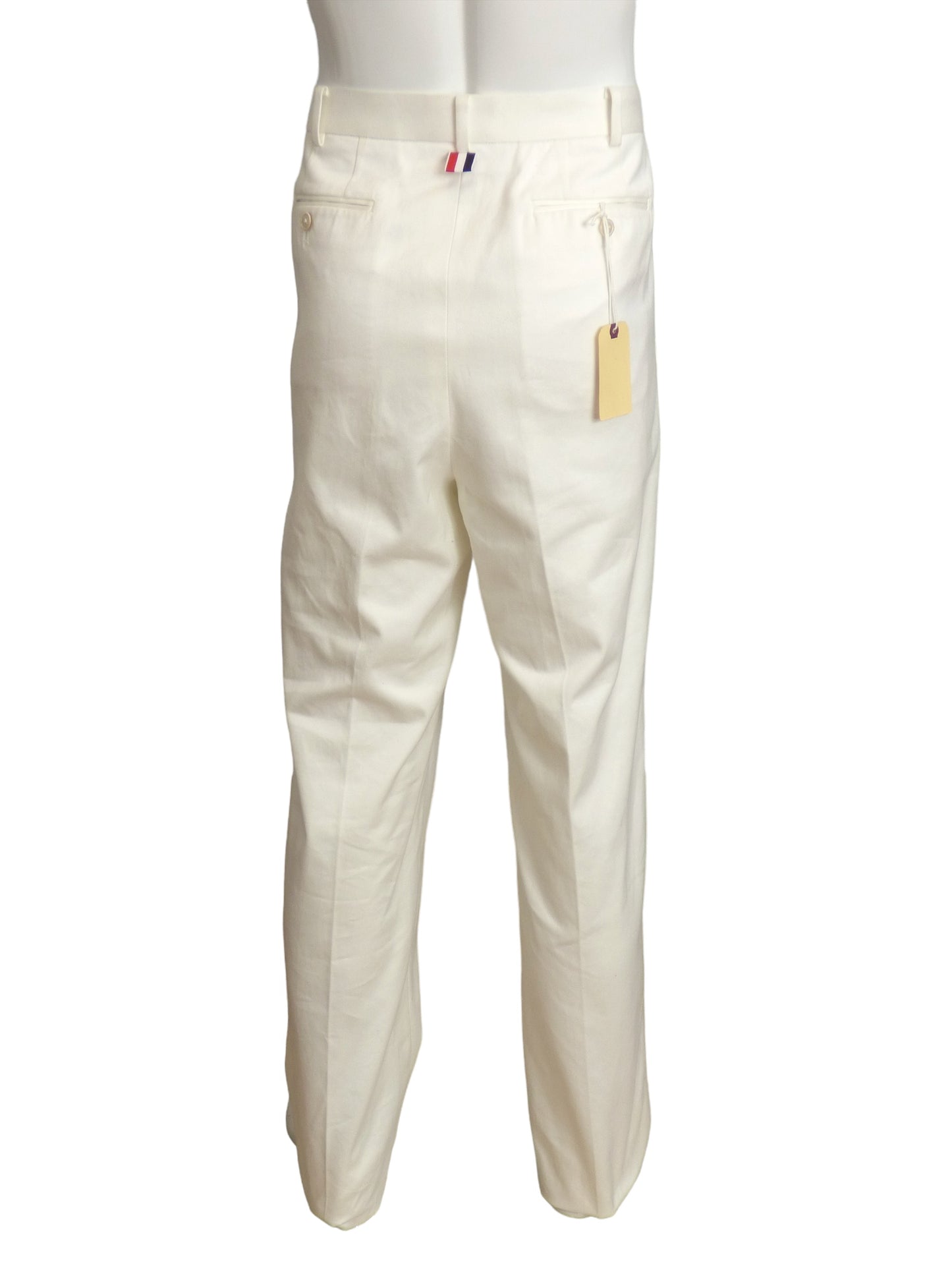 THOM BROWNE- NWT 2022  Ivory Cotton Floral Trousers, W-32