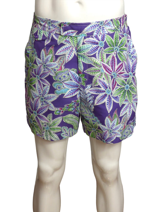 RALPH LAUREN PURPLE- Floral Print Swim Suit, Size XL