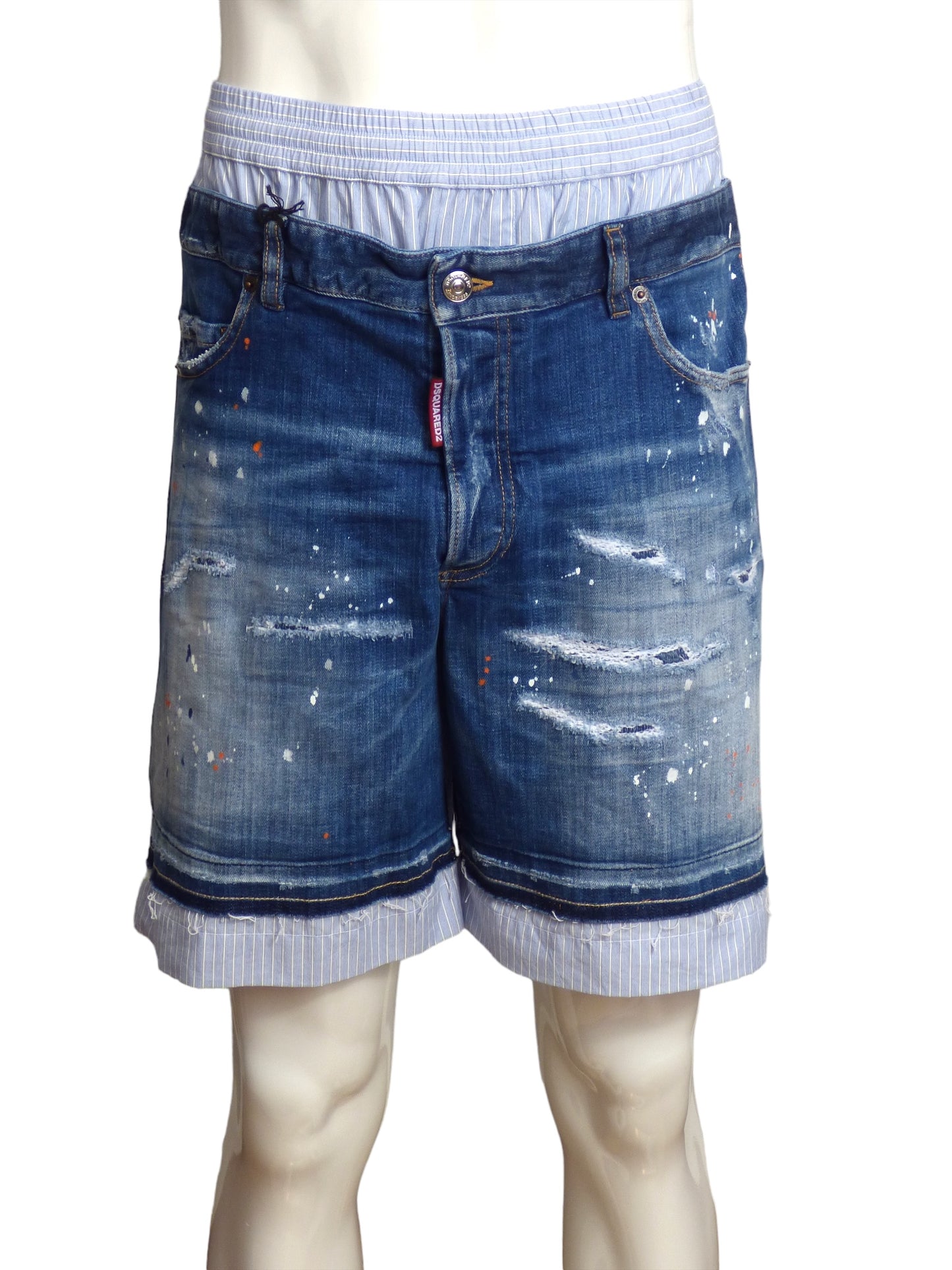 DSQUARED2- NWT Boxer Denim Front Shorts, W-38