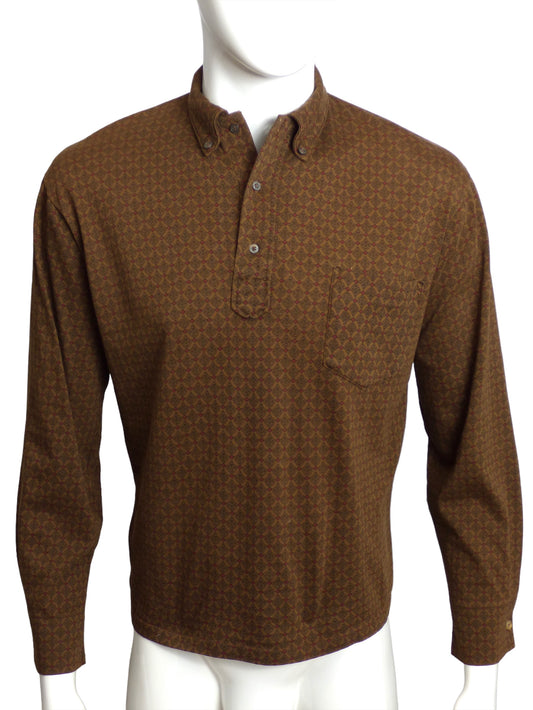 1960s Cotton Knit L/S Shirt, Size Medium
