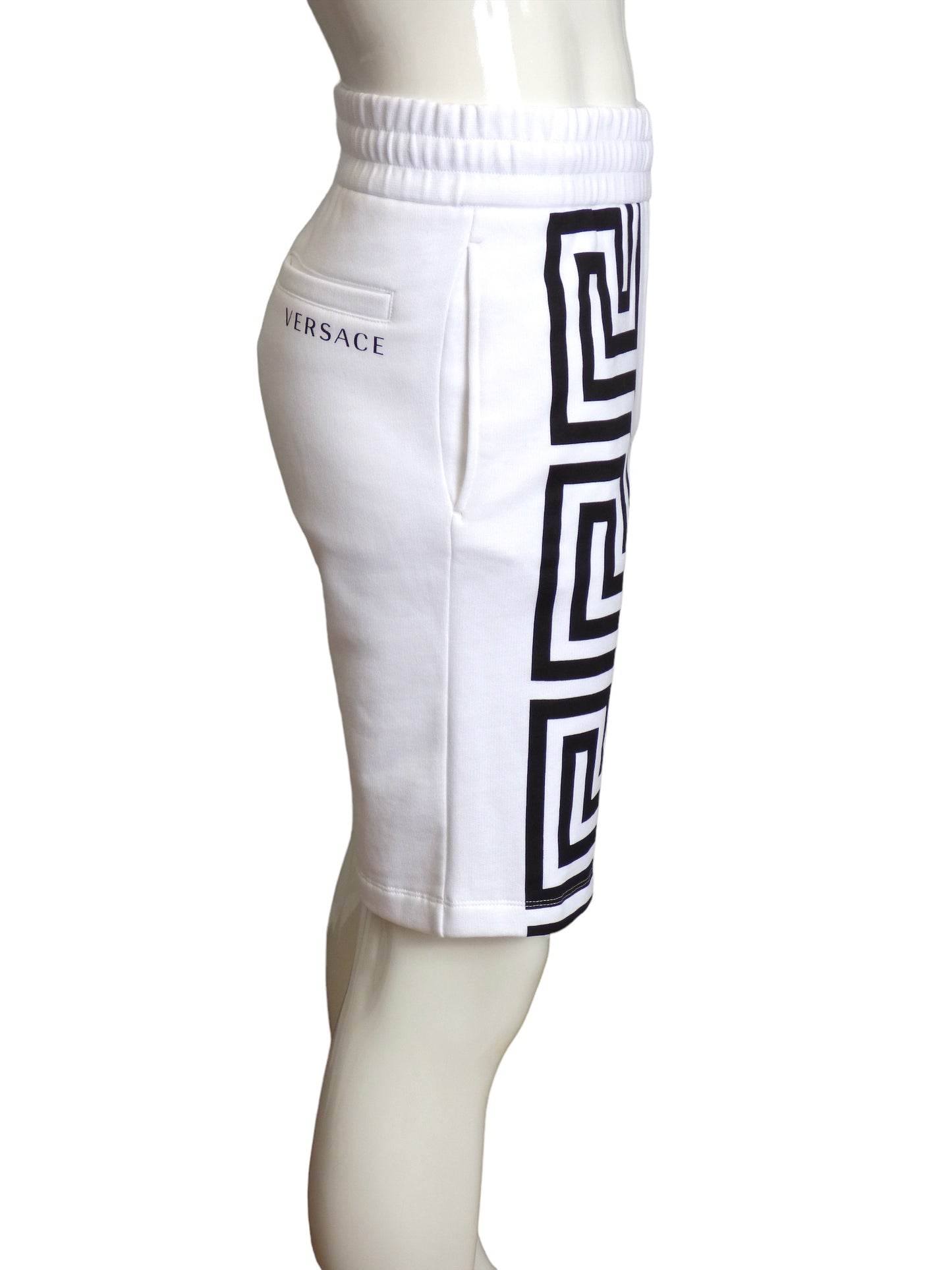 VERSACE- NWT 2022 White Cotton Logo Shorts, Size XS