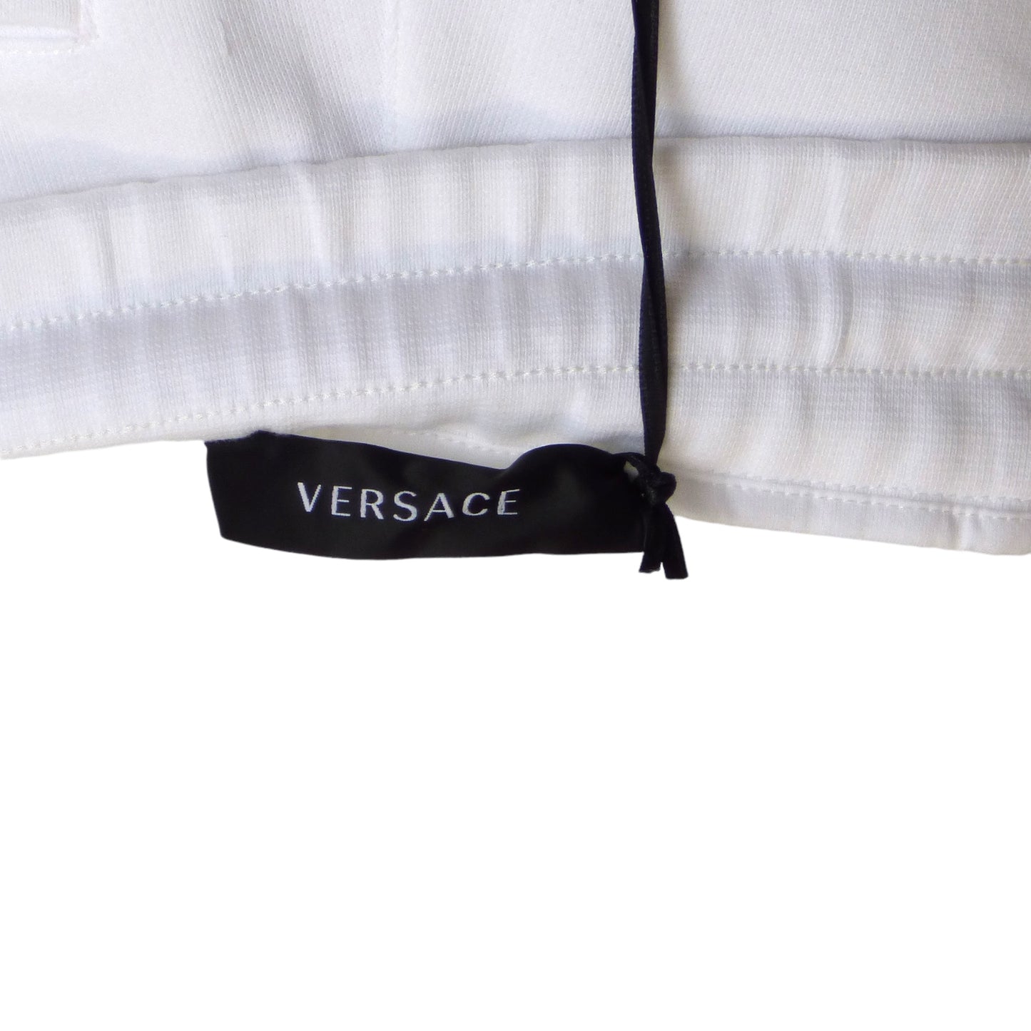 VERSACE- NWT 2022 White Cotton Logo Shorts, Size XS
