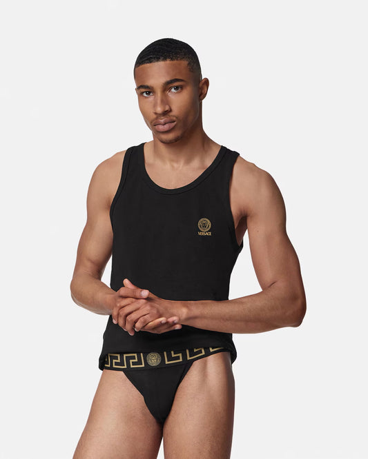 VERSACE- NIB Black Greca Border Jock Strap, Multi Sizes Available