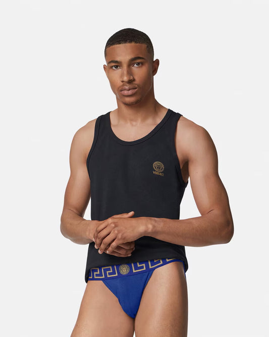 VERSACE- NIB Blue Greca Border Jock Strap, Multiple Sizes Available