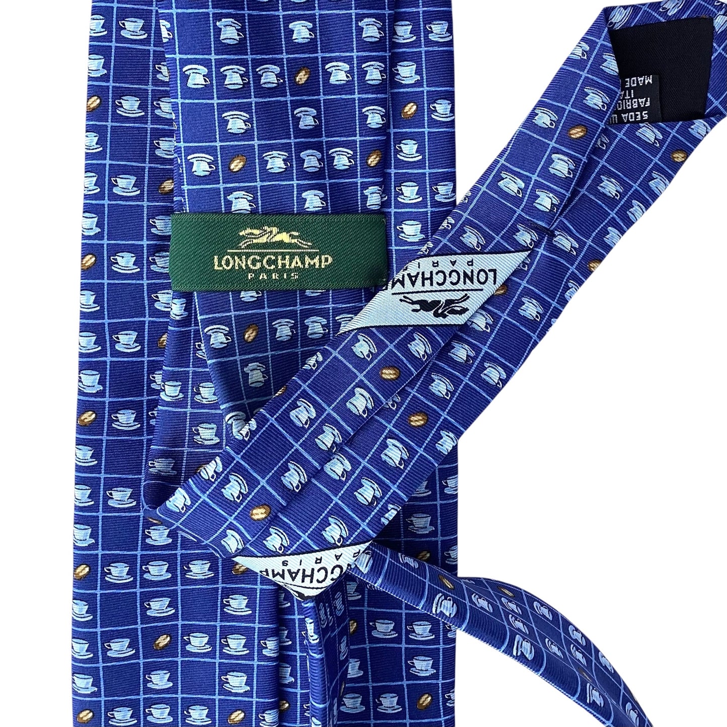Coffee Cup Print Silk Tie