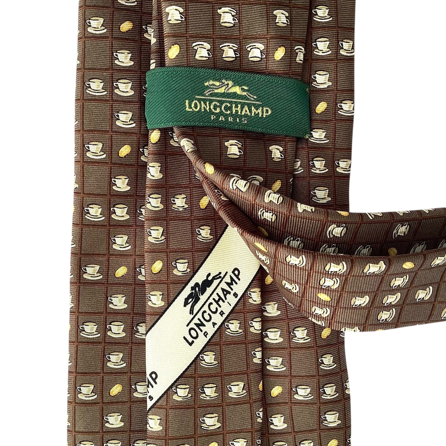 Coffee Cup Print Silk Tie