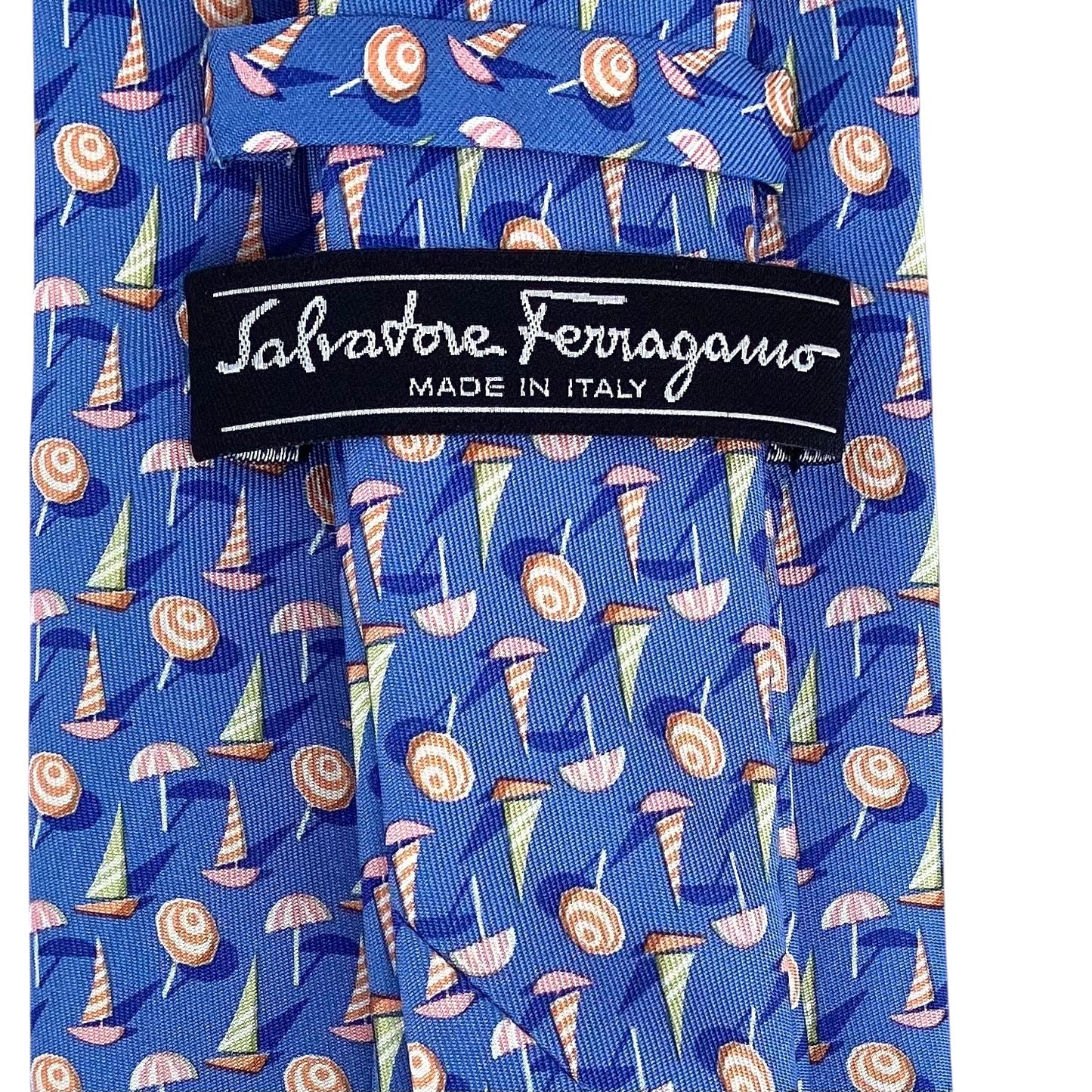 Sailboat Print Silk Tie