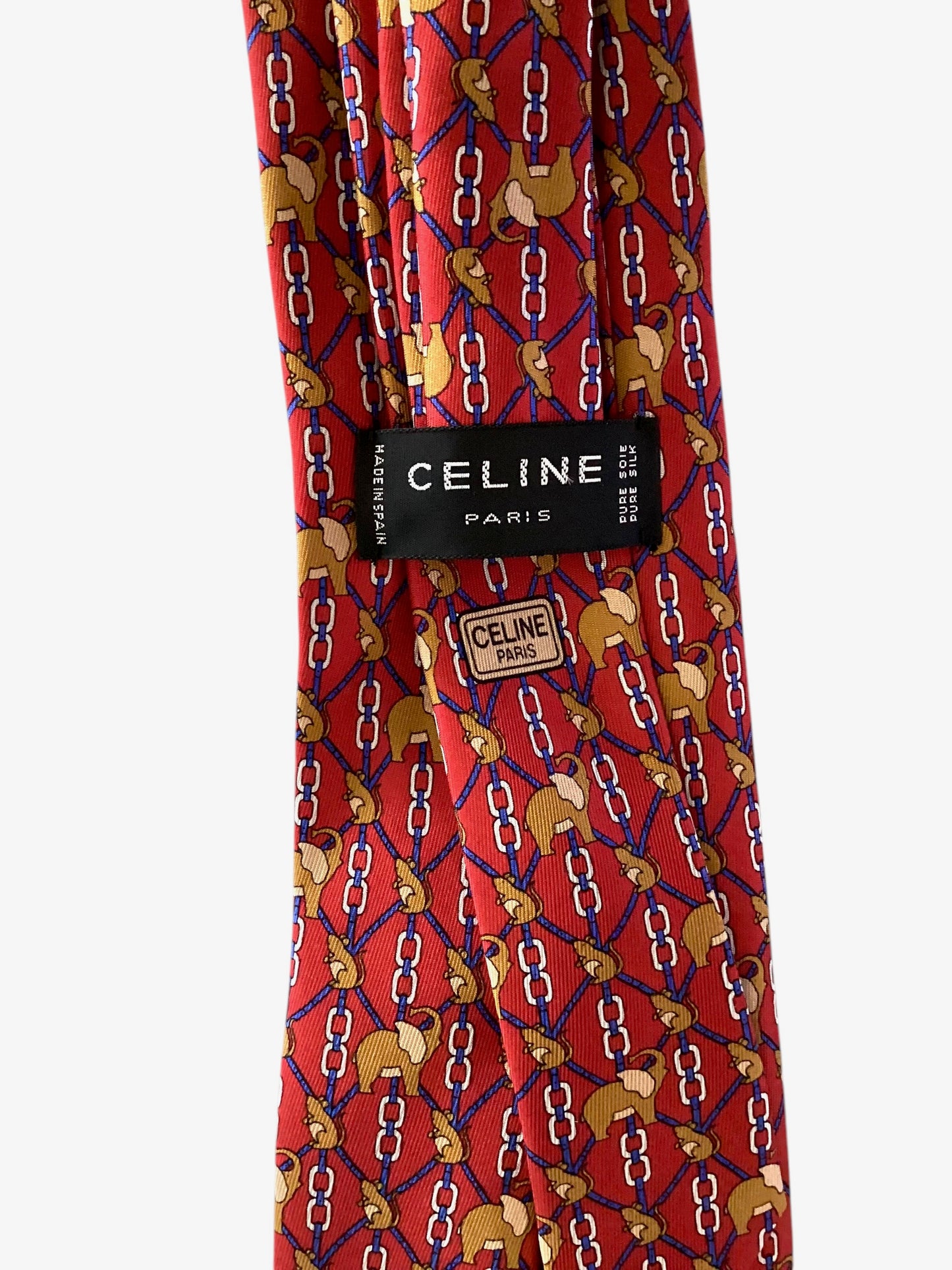 Elephant Print Silk Tie