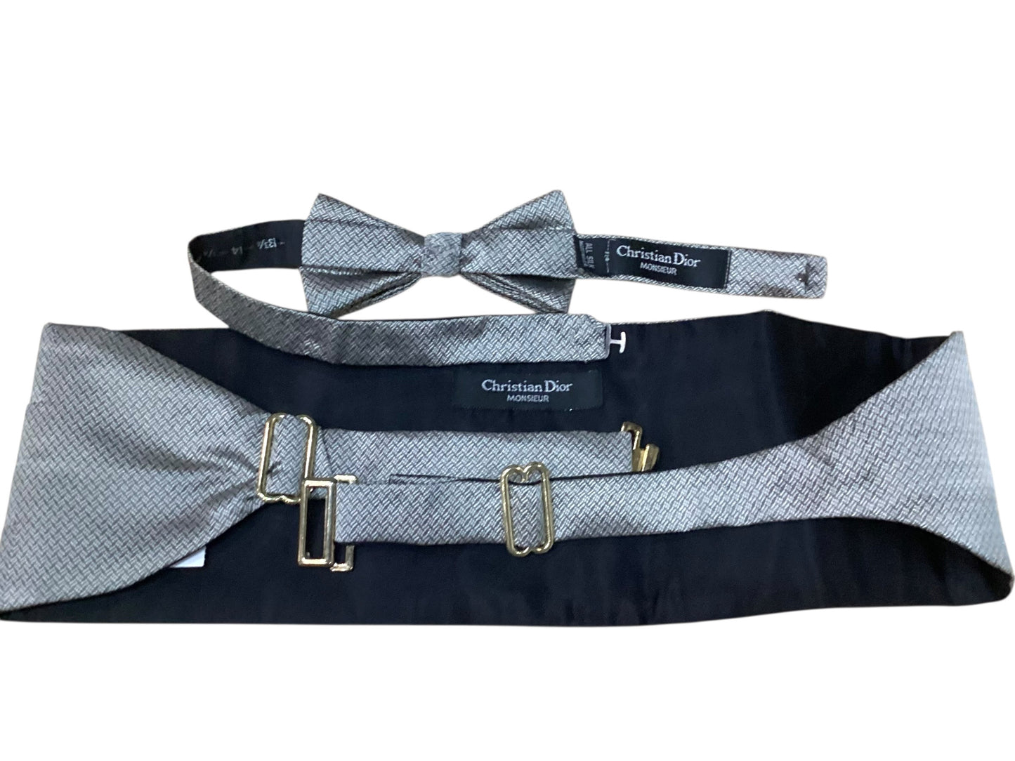1980s Silk Cummerbund & Bowtie