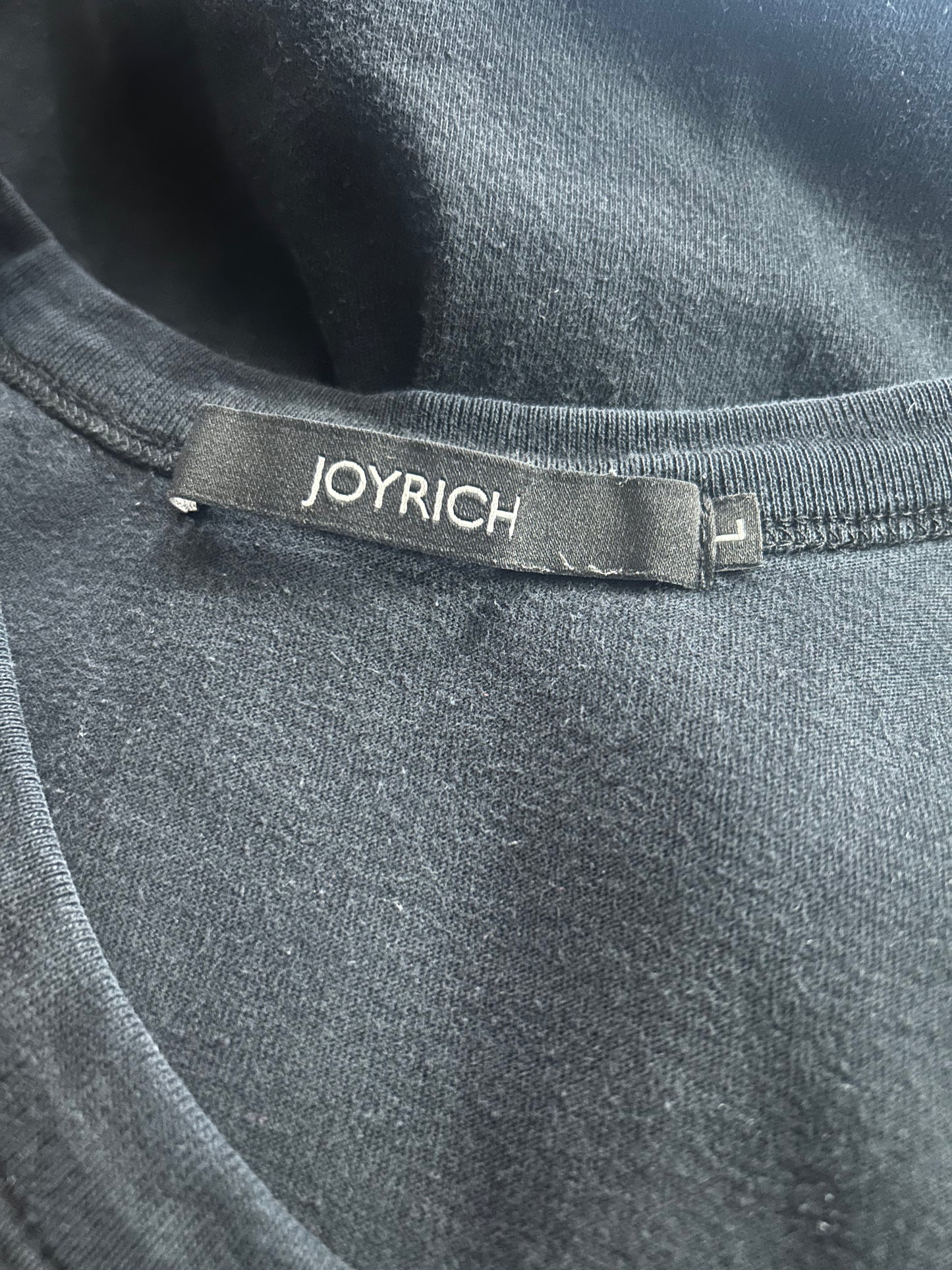 JOYRICH- Black Logo Tank Top, Size Large