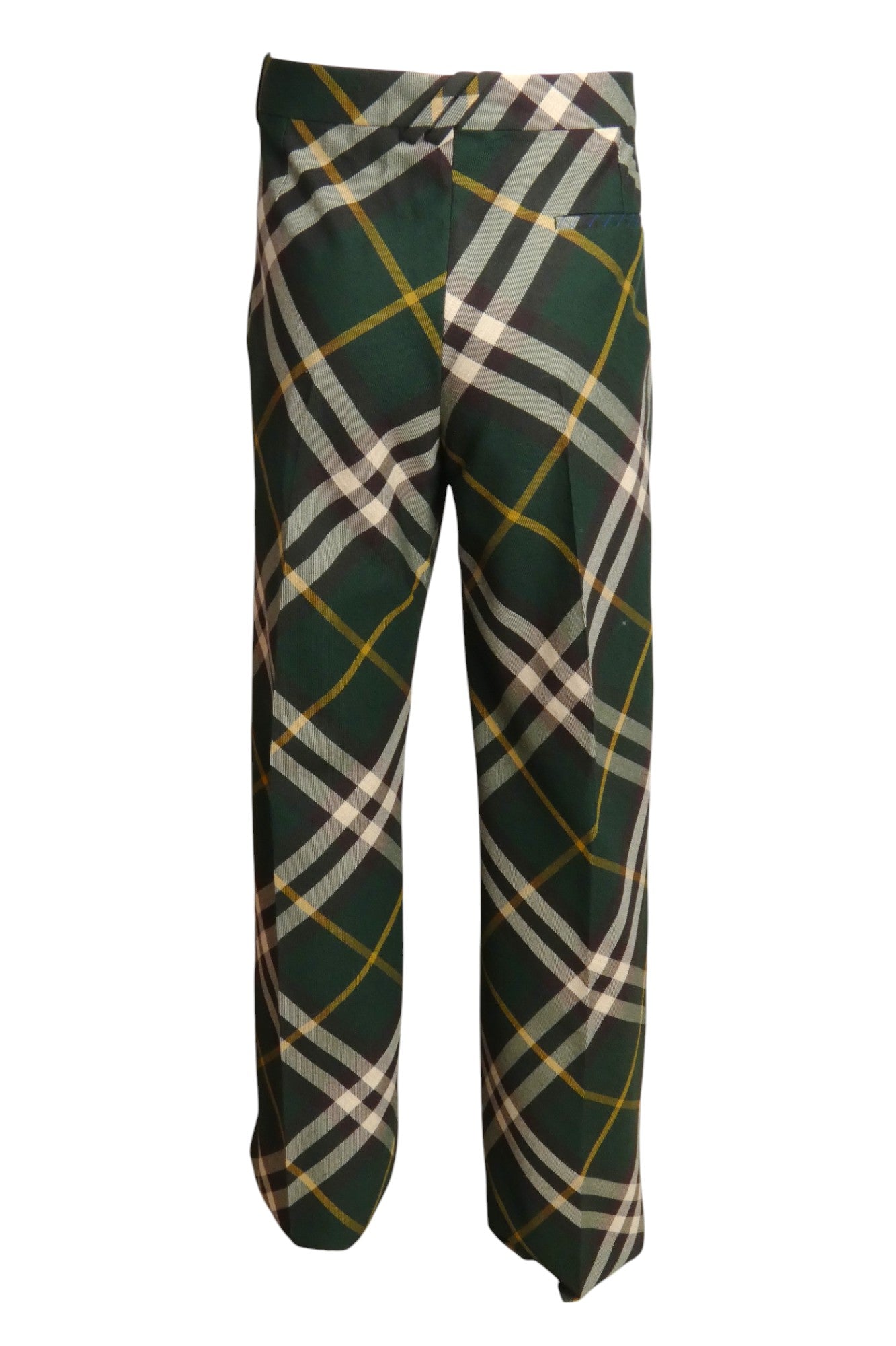 BURBERRY- NWT 2024 Green Wool Plaid Trousers, Waist-36