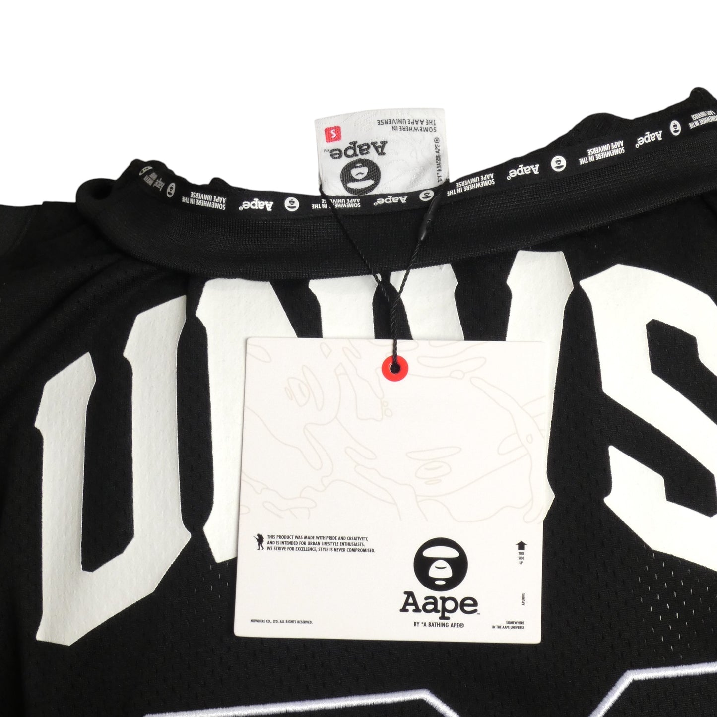AAPE- NWT Black Graphic Print Mesh Tank Top, Size Small
