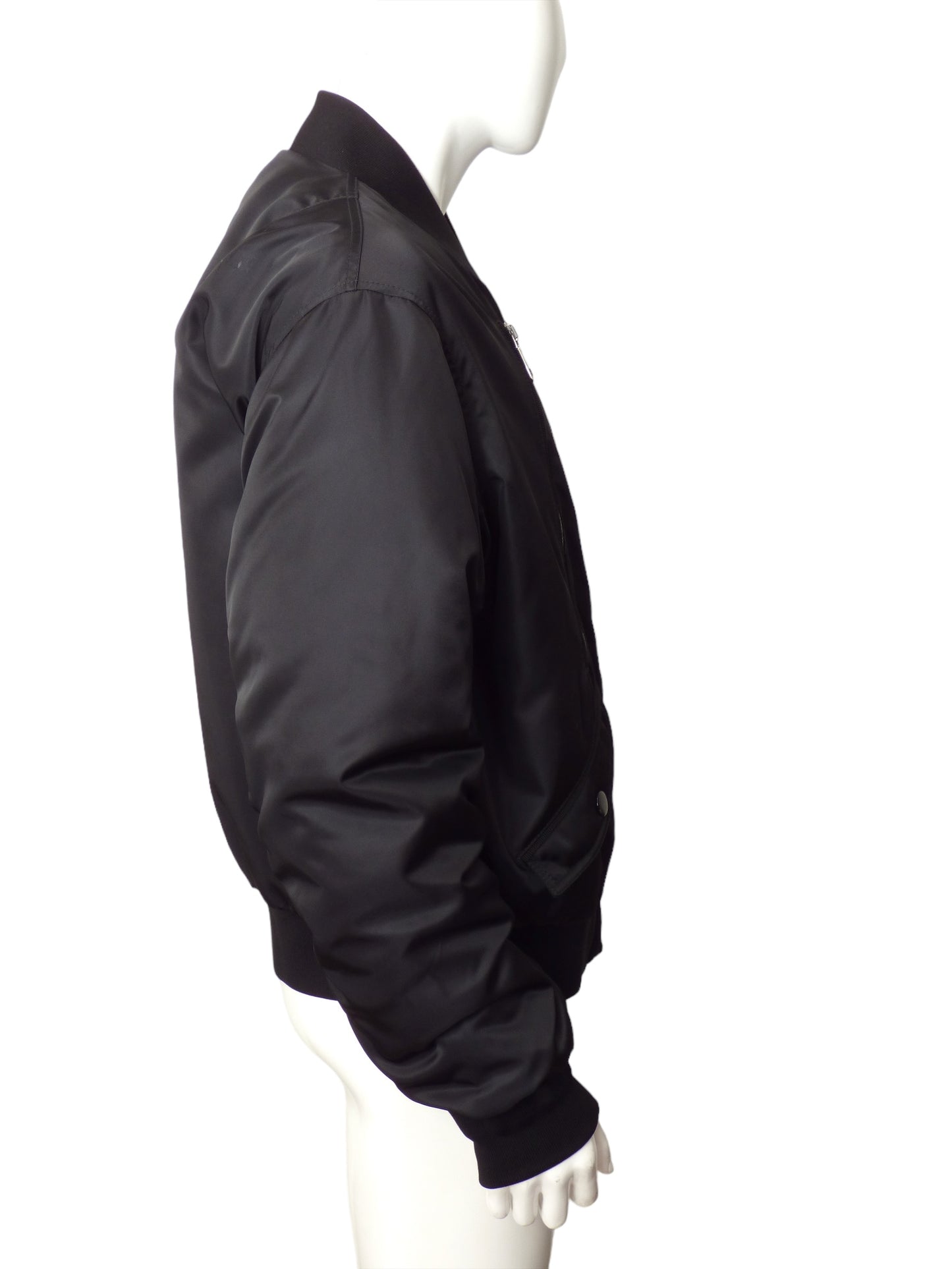 DOLCE & GABBANA- Black Nylon Bomber Jacket, Size XL