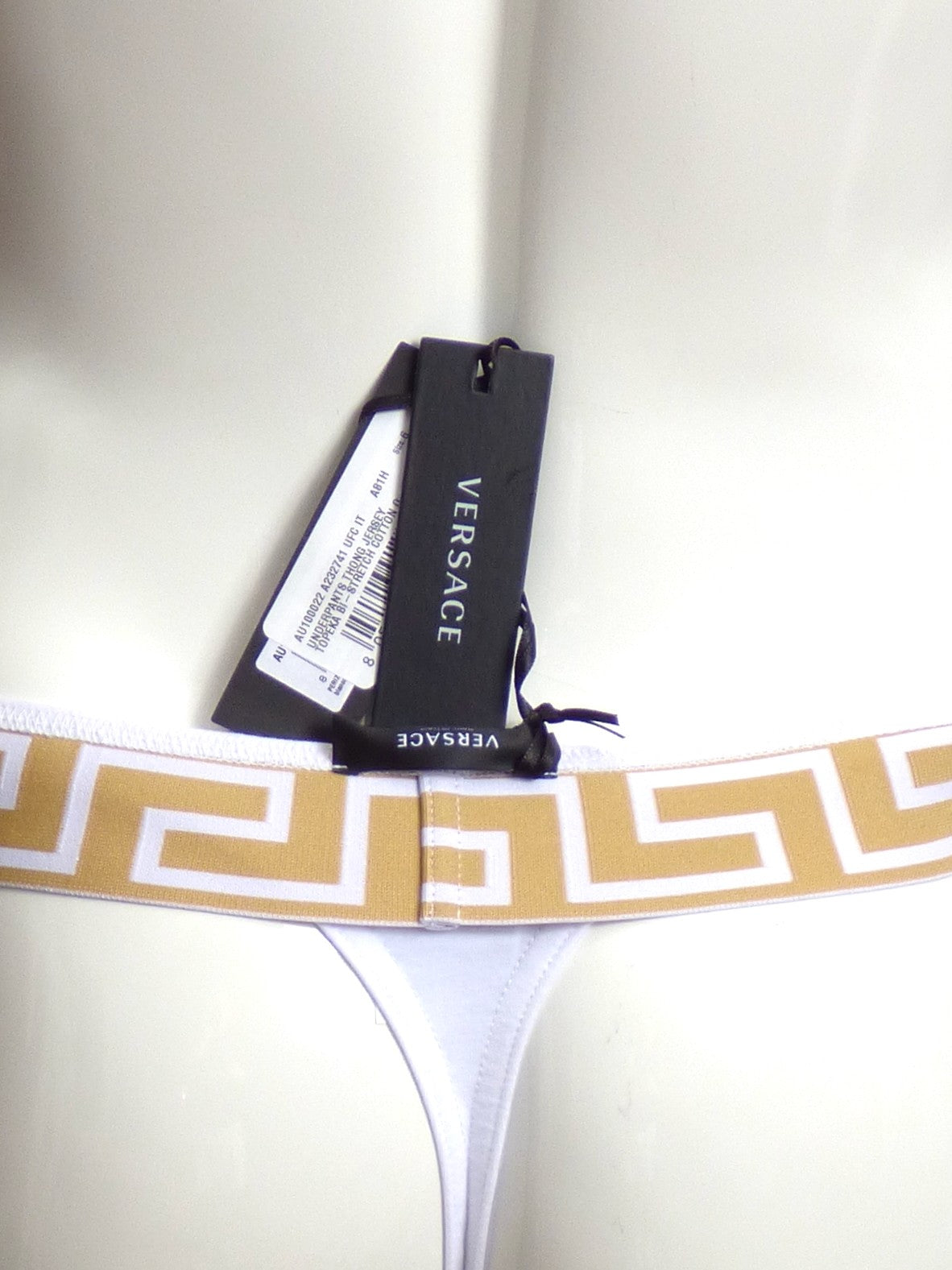 VERSACE- NIB White Thong, Multiple Sizes Available