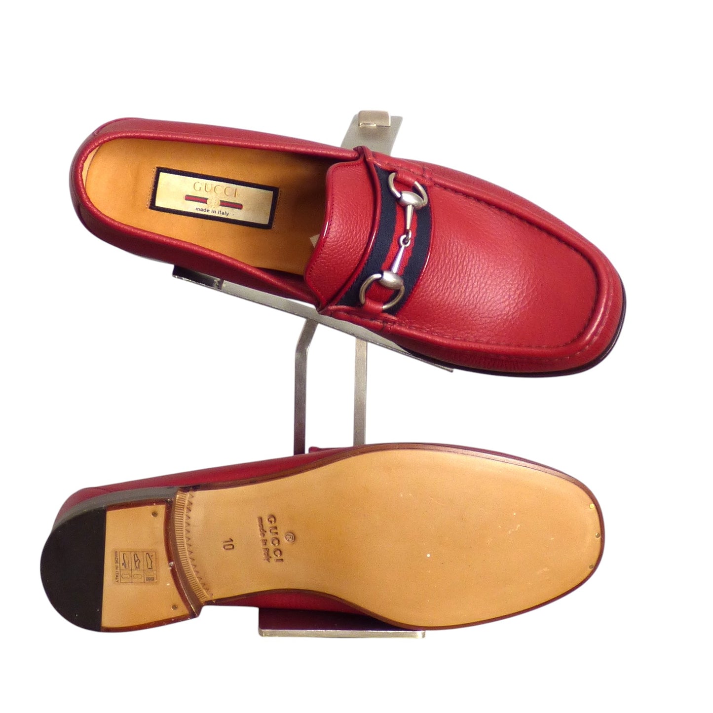 GUCCI- NIB Red Leather Horsebit Loafers, Multiple Sizes Available