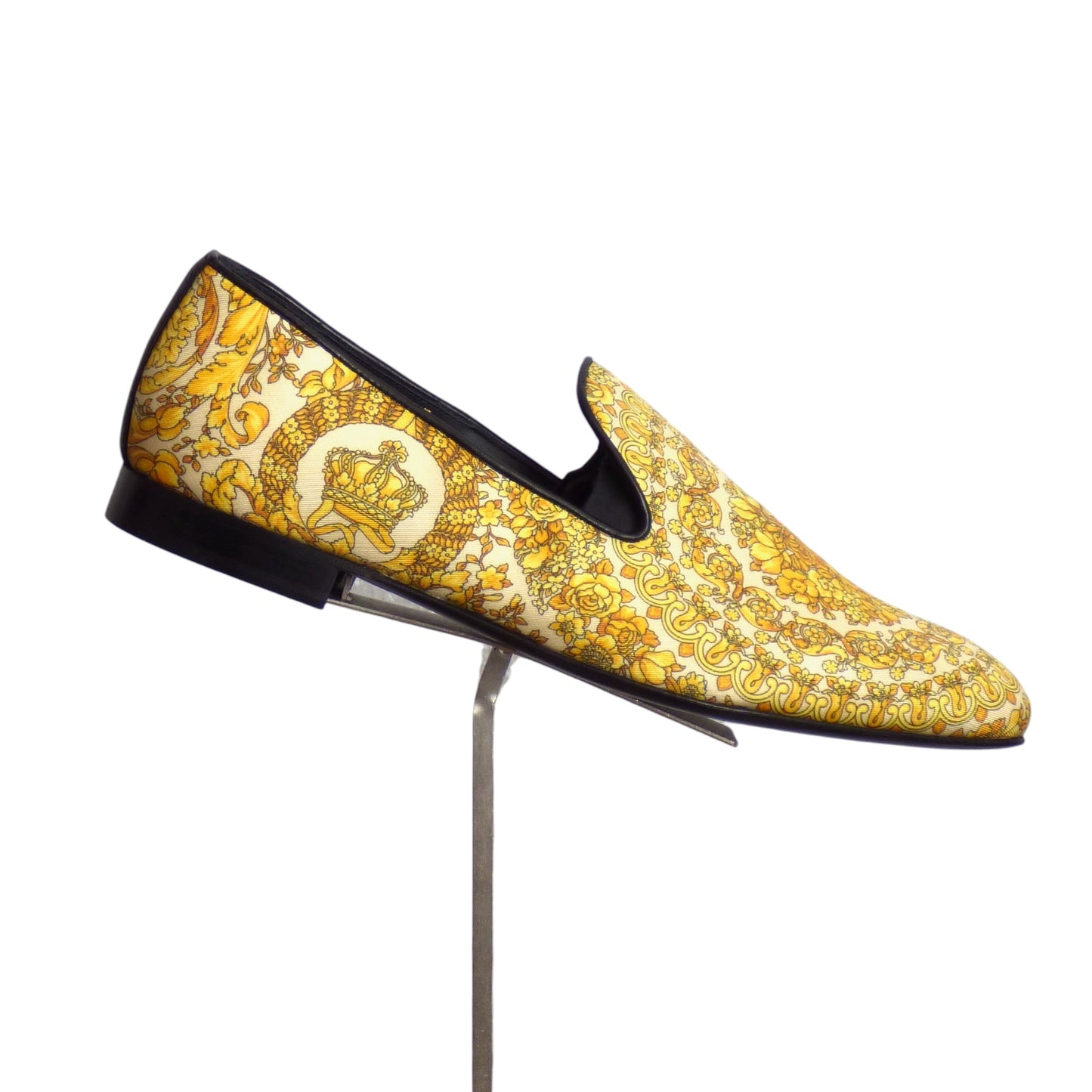 VERSACE-NIB Baroque Silk Twill Slippers, Multiple Sizes Available