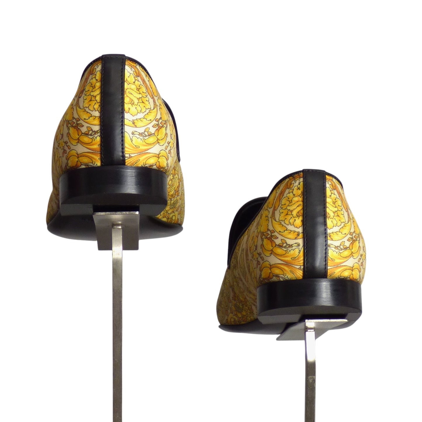 VERSACE-NIB Baroque Silk Twill Slippers, Multiple Sizes Available