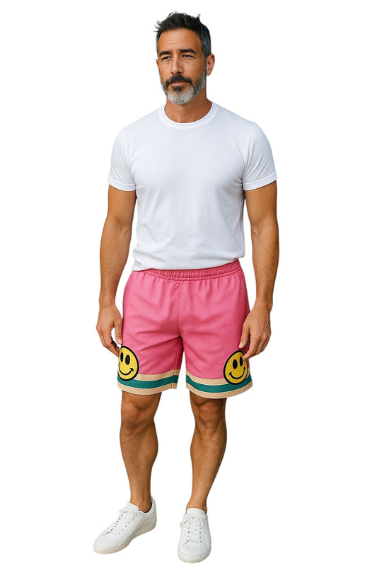 BARROW- NWT Pink Graphic Print Gym Shorts, Size Medium