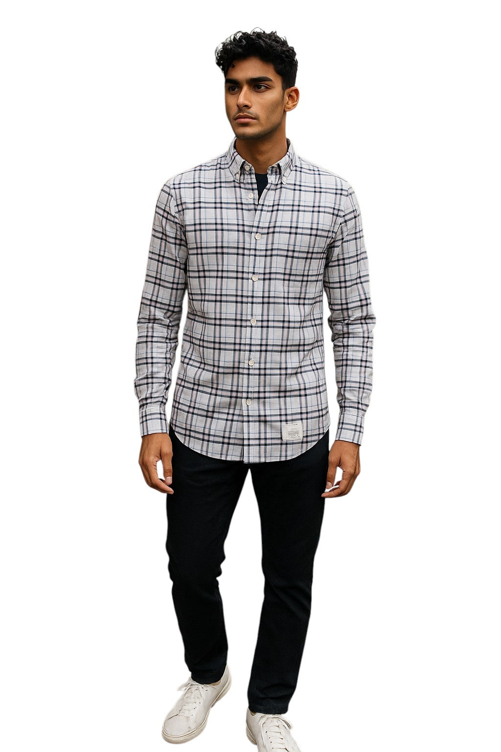 THOM BROWNE- NWT Cotton Plaid L/S Shirt, Size Large