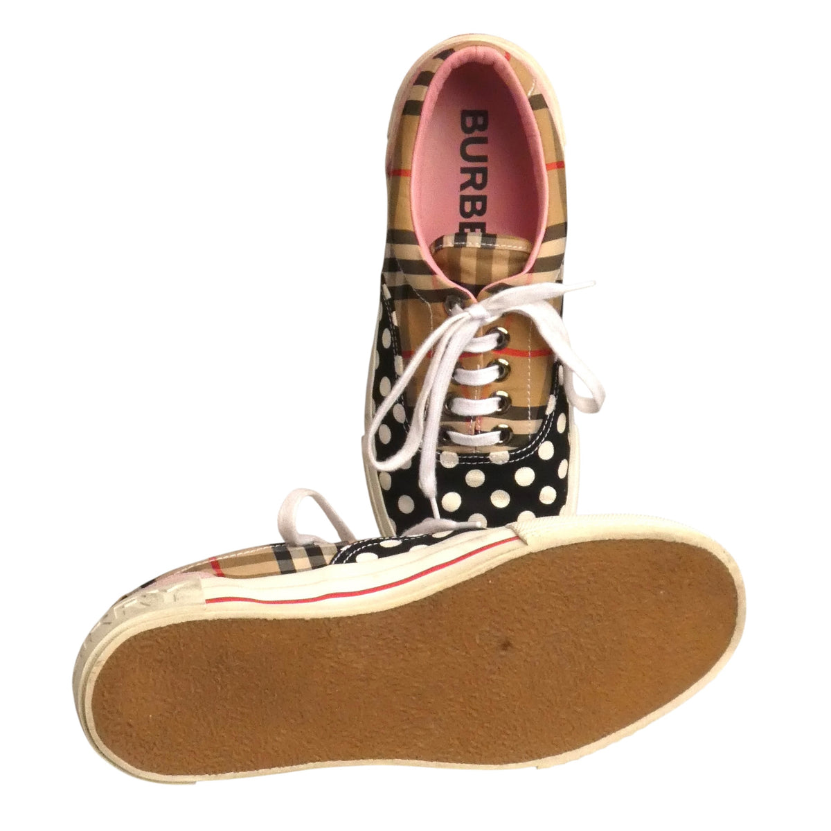 BURBERRY - Polka Dot & Canvas Sneakers, Size-43