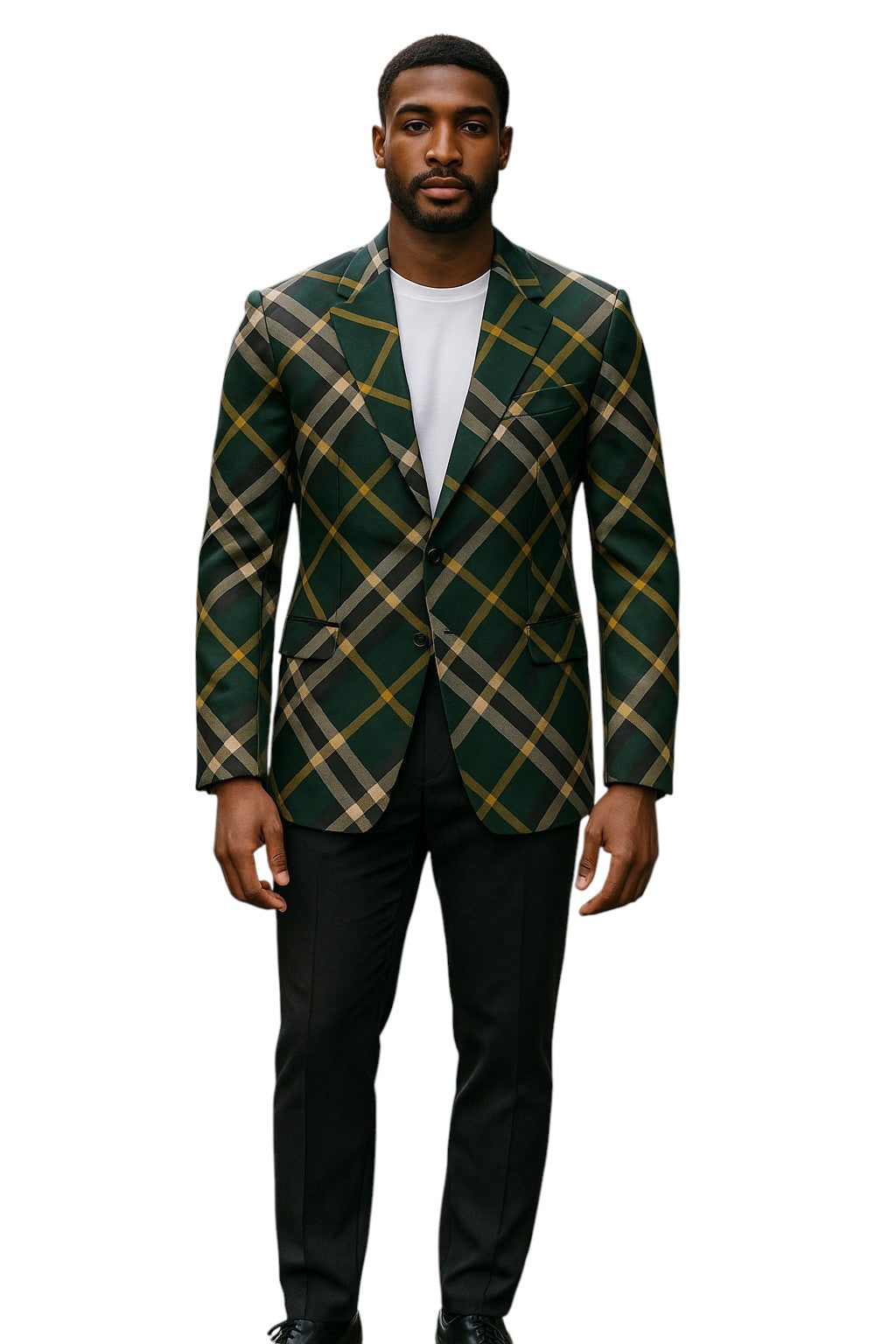 BURBERRY- NWT 2024 Green Wool Plaid Blazer, Size XXL