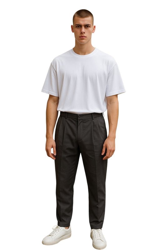 CLAUDE MONTANA- 1980s Grey Cotton Trousers, Waist 30