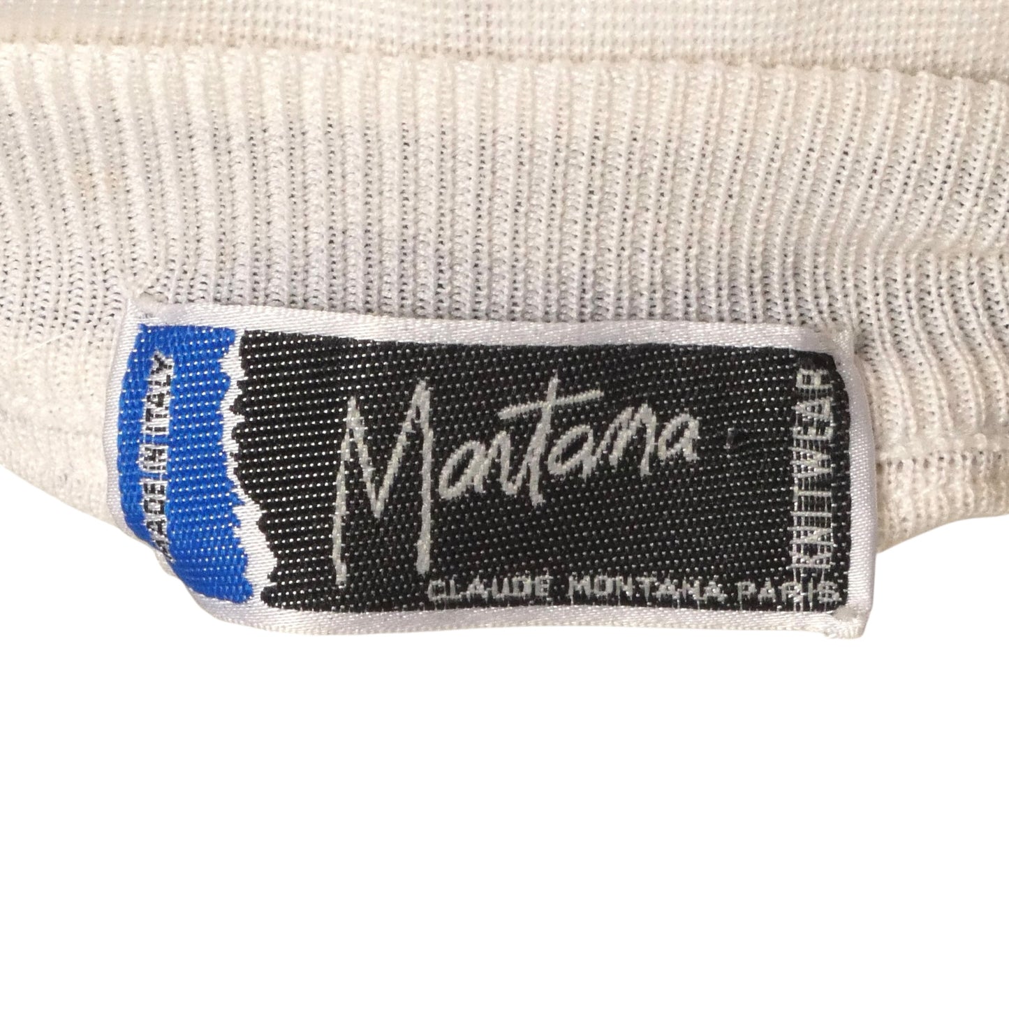 CLAUDE MONTANA - Cotton Knit Short Sleeve Sweater, Size-Medium