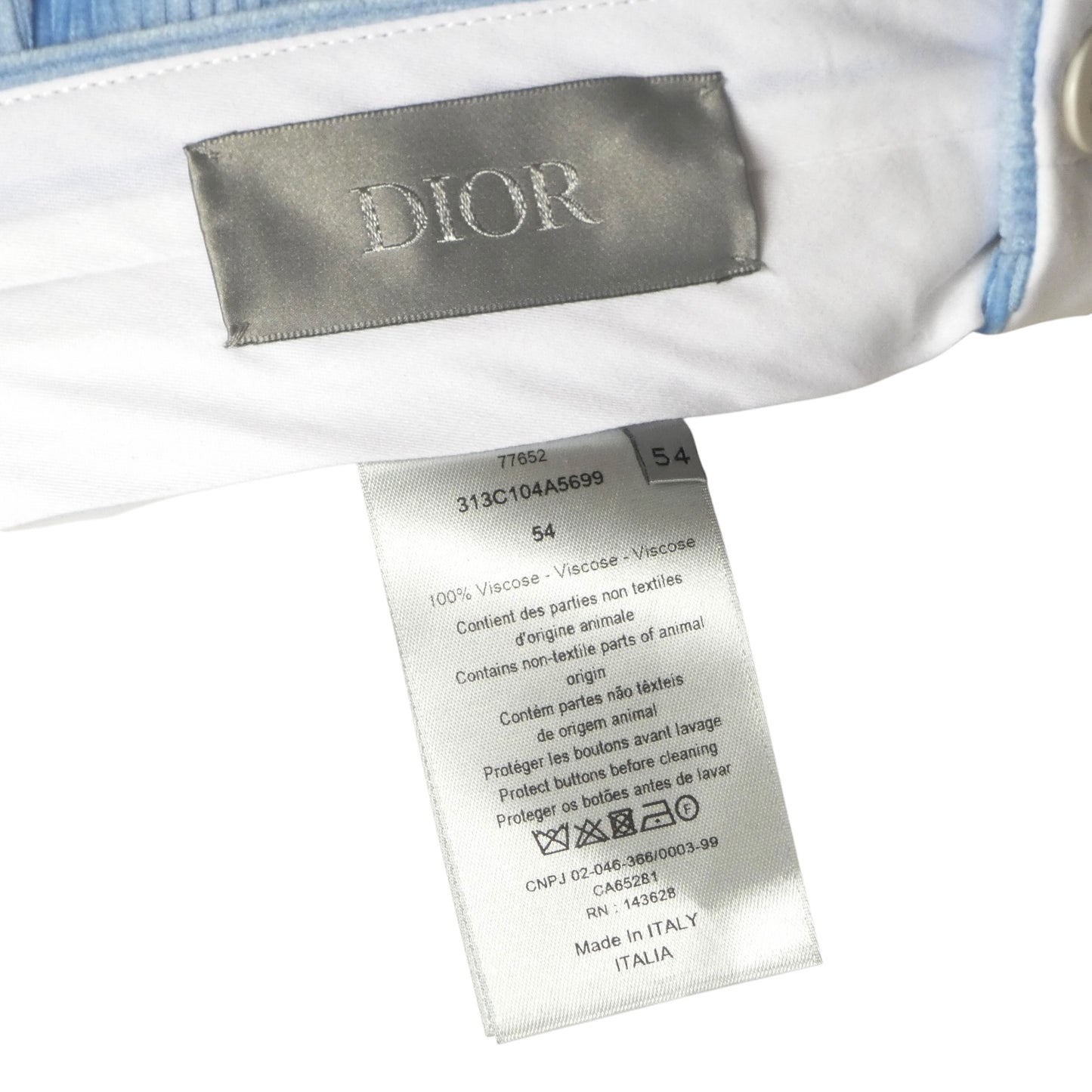 DIOR X ERL - Blue Corduroy Relaxed Pants, Waist-38
