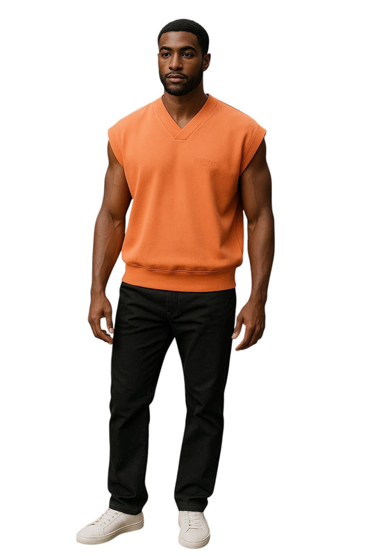 ESSENTIALS FEAR OF GOD- NWT Orange Cotton Knit Vest, Size Large