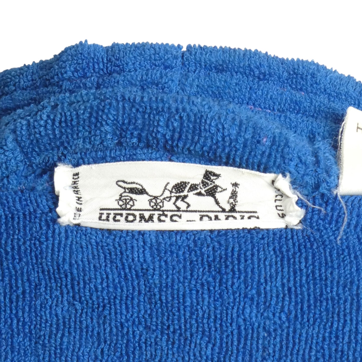 HERMES - 1980s Plaid Terry Cloth Robe, Size-Large