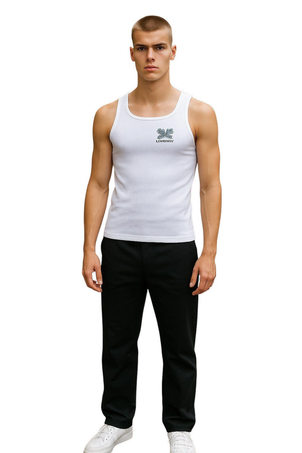 CHARLES JEFFREY LOVERBOY x SHAYE GREGAN- NWT White Muscle Tank Top, Size XL