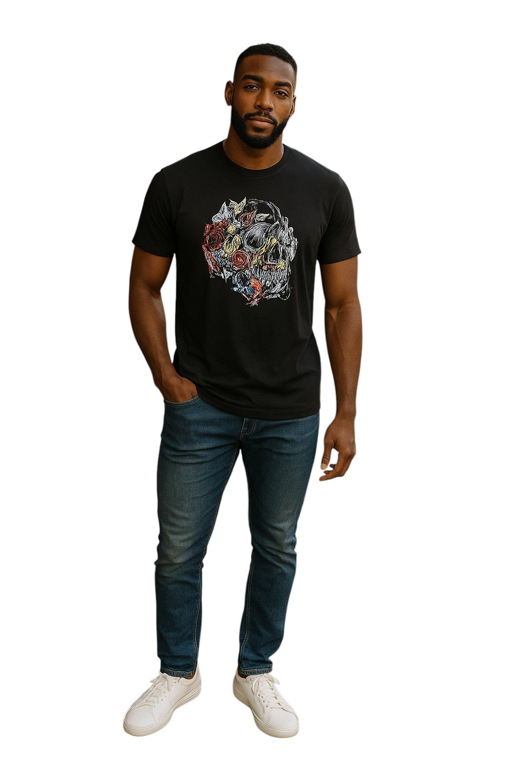 ALEXANDER MCQUEEN- Black Graphic Print T-Shirt, Size Large