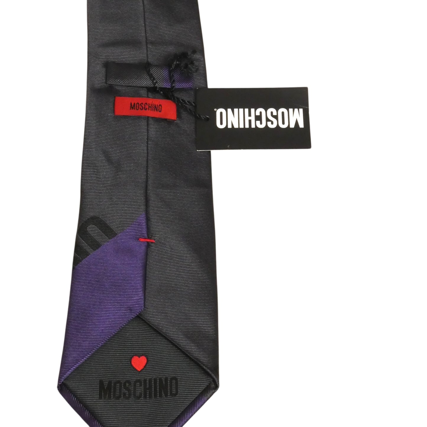 MOSCHINO - NWT Navy & Purple Silk Brocade Tie