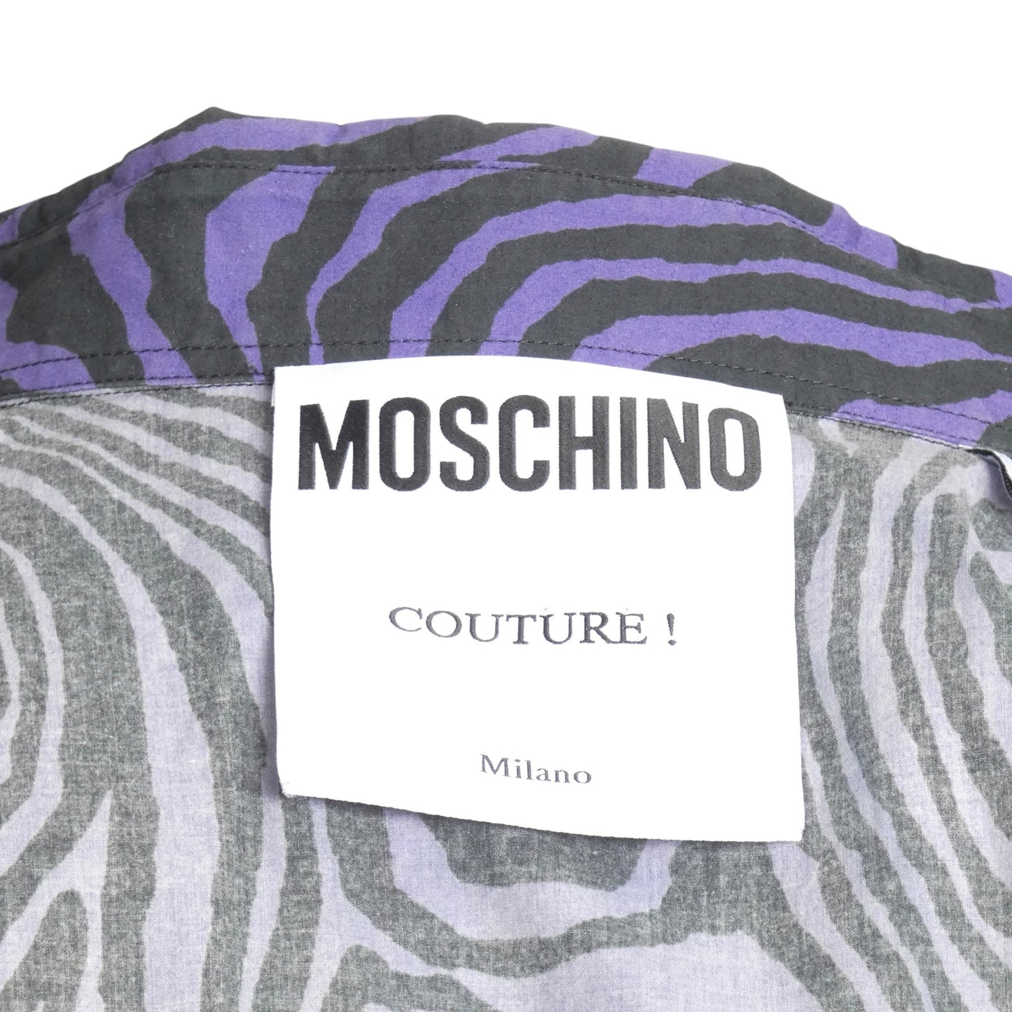 MOSCHINO COUTURE! - 2022 Purple Cotton Print Shirt, Size-Medium