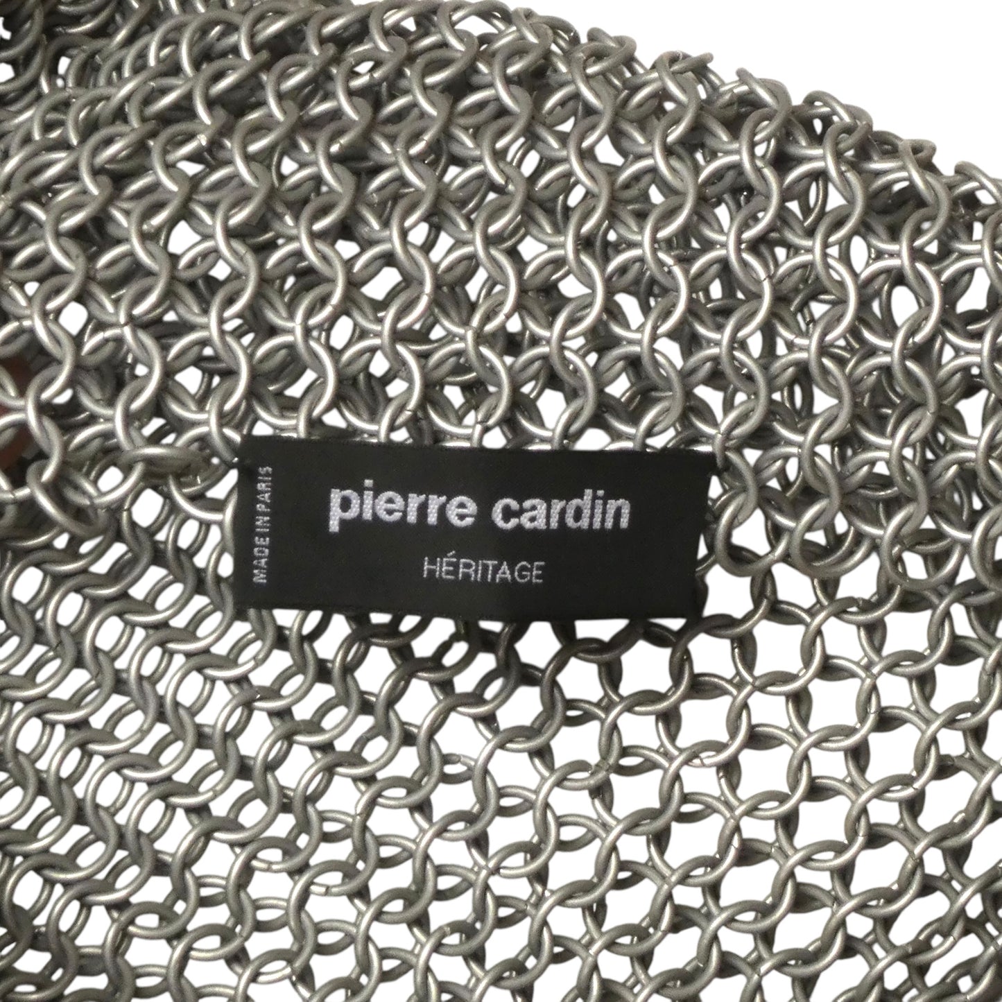 PIERRE CARDIN - 2000 Silver Chain Mail Pullover Shirt, Size-Large