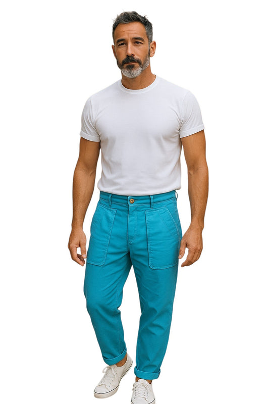 COMME DES GARCONS- NWT Turquoise Knit Pants, Medium