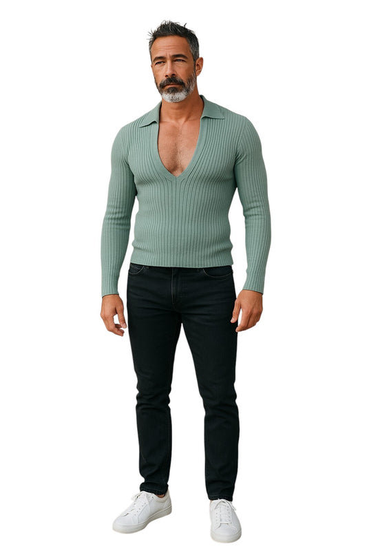 JEAN PAUL GAULTIER- -1990s Ribbed Knit Sweater, Size XL