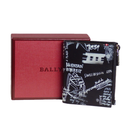 BALLY-NWT Black Leather Bunner Wallet