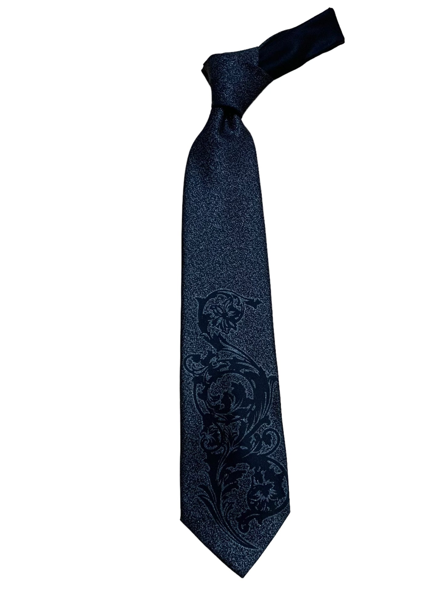 VERSACE- Black Silk Jacquard Tie